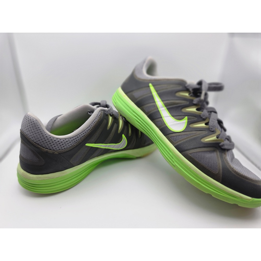 Nike Lunar Forever Dark Grey Electric Green Running Shoes 488499-005 Womens 7.5